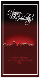 Red Abstract Christmas Village Cards  4